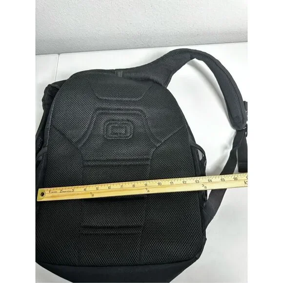 OGIO Business Laptop Padded Backpack Computer Work Black Polyglass Maple Logo